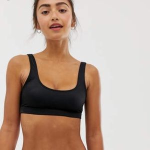 Black Scoop Neck Bikini Top (New!)
